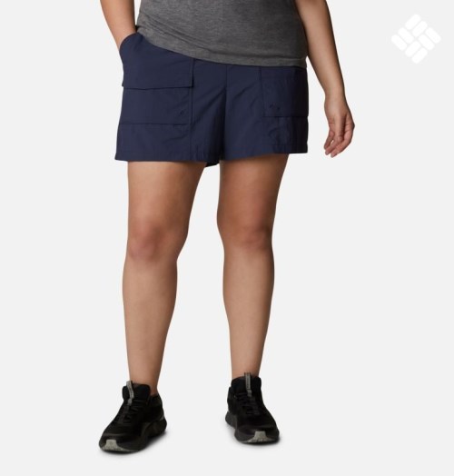 Women's Columbia Summerdry Cargo Shorts Navy | Plus Size CA-I46L0